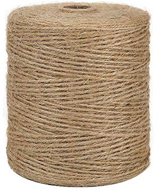 Tenn Well Natural Jute Twine, 984 Feet 2mm Garden Twine, Brown Jute String for Arts and Crafts, Gardening, Gift Wrapping, Bundling, Recycling