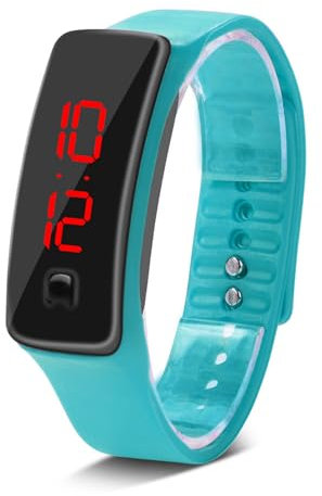 Sport Uhren LED Silikon Armbanduhr Zeit Kalender Digital Armband Armband für Frauen Männer Sweatproof Long Time Standby Lightweight(Light Blue)