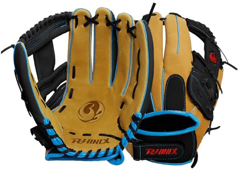 PHINIX Guanti da softball in pelle di maiale, 33 cm, beige e crema