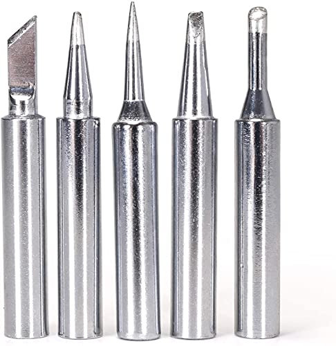 YIHUA #1300 Soldering Iron Tips Set 5PCS Long-Life Type SGS Certified Lead-Free Tips (I, B, K, 3C, 2.4D) for YIHUA 928D-III 110W Soldering Iron
