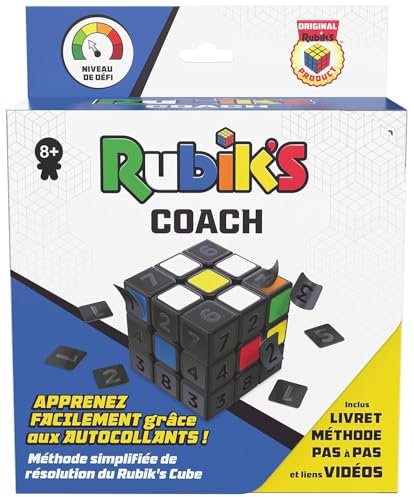 RUBIK'S Cube Coach 3X3 – Puzzlespiel für Erwachsene & Kinder Rubik's Zauberwürfel – 3 x 3 Puzzle Lernen – Farbübereinstimmung – pädagogischer Würfel zur Problemlösung – Spielzeug für Kinder ab 8