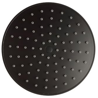 Kiamami Valentina Soffione Doccia Rotondo Acciaio Nero Opaco 20 cm | Diametro 20 cm, acciaio resistente, finitura nero opaco, per braccio doccia non incluso