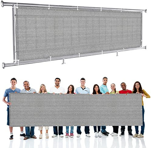 NINGBAI Brise-Vue Balcon Clôture 75 x 850 cm Brise Vent Terrasse, Brise-Vue Balcon, Habillage De Balcon Protection Contre Le Vent, Les Intempéries pour Jardin et Lieu de fête, Gris