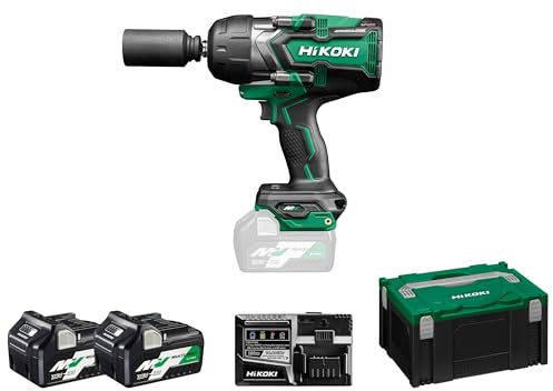 HiKOKI Llave de Impacto a Batería WR36DGWRZ (36 V, 1.400 Nm, Afloje 2.000 Nm, Motor Brushless, 4 Modos, Parada Automática, IP 56, Incluye 2 Baterías MULTI VOLT y Cargador, Maletín Apilable)