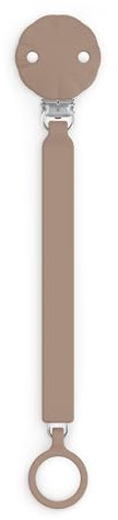 Suavinex, Chupetero de Silicona, Broche Pinza con Cinta Plana de Silicona, Cadena Chupete para Bebés +0 Meses, Clip con Plaquita de Silicona, Broche para el Chupete Wonder, Raw Umber