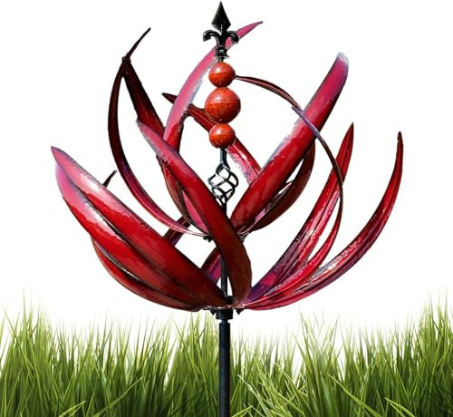 Large Metal Wind Spinner - Garden Sculpture Rot-ator Iron Windmill for Outdoor Decor