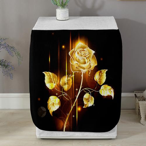 Odot 3D Copri Lavatrice Esterni, Coprilavatrice da Esterno Antipolvere Anti Sunlight, Copertura per Lavatrice e Asciugatrice con Aperture Frontali (Rosa Dorata,M-capacità 8-10 kg)