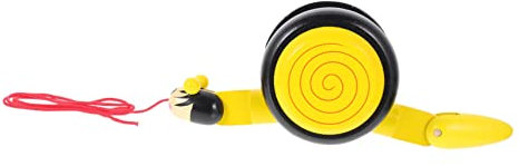 BESTonZON 1stk Schneckenanhänger Push-and-go-lkws Kinderschubkarre Preisgekröntes Spielzeug Kindertrolley Push-Pull-Spielzeug Für Kleinkinder Babyspielzeug Kleinkindspielzeug Holz Yellow