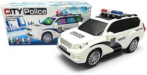 DIOXSTAR City Police Car Toy For Kids, LED Light And Sound, Bump And Go Car Action, Battery Operated, Eye-Catching Design, Vibrant Colour, Promote Imagination And Creativity