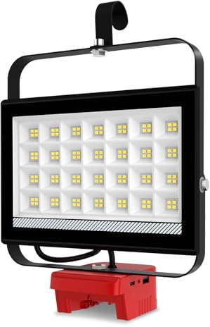 100 W 6500 LM Proyector LED recargable para batería Milwaukee 18 V