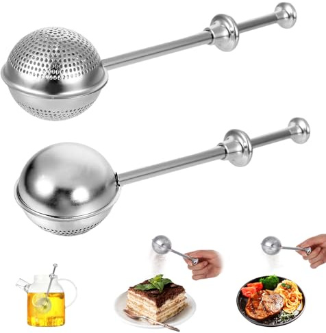 2 Stück Teesieb Für Losen Tee, Edelstahl Vollporiger Teefilter, Auch Verwendbar Als Mehlsieb Edelstahl, Sieben Von Zucker, Mehl, Gewürzen Und Kakaopulver Usw