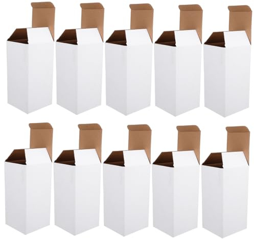 LOLIPPYY Carton Bouteille Blanc en Papier Robuste, Lot de 10 Pièces, Boîte D'emballage sans Colle ni Ruban, pour Transport et Expédition de Bouteilles de Vin