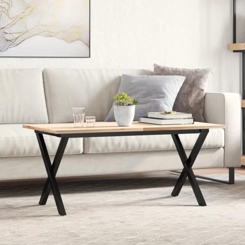Genérico Patas de Mesa de Centro Estructura X Acero 90x30x43 cm, Patas para mesas Negro,357901