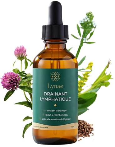Lynae Drainant Lymphatique Goutte, Drainage Lymphatique Corps Complet Lynae, Mélanges à Base de Plantes Naturelles, Sans Gluten, pour Femmes et Hommes (1)