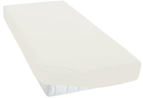TM MAXX Jersey Spannbettlaken für Baby und Kinder mit Öko-Tex Standard (Natural 022, 120x200) Matratzenhöhe bis 30 cm, Spannbetttuch aus 100% Baumwolle