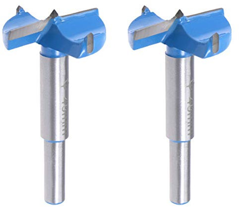 sourcing map Forstnerbohrer, 40 mm, Wolframcarbid, Holzlochsäge, Schneckenöffner, Holzbearbeitung, Scharnier, Bohrbohrer, Bohrer, Fräser, 2 Stück (blau, grau)