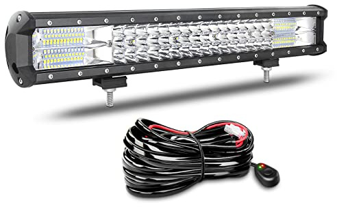 Willpower 51cm 288W LED Arbeitsscheinwerfer Bar LED Scheinwerfer 12V 24V mit Kabelbaum Flutlicht Reflektor Combo Arbeitslicht Zusatzscheinwerfer für Auto Offroad Traktor SUV UTV ATV