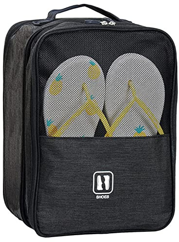 Bolsa de Zapatos de Viaje, Bolsa Impermeable para Zapatos con Capacidad para 3 Pares de para Viajes, Bolsa portátil de Zapatos(Black, L)