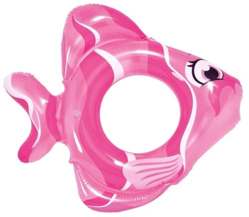 BLUE SKY - Bouée Poisson - Gonflable - 069304 - Couleur Aléatoire - Plastique - 23 cm de Diametre - Jouet Enfant - Jeu de Plein Air - Piscine - À Partir de 3 Ans