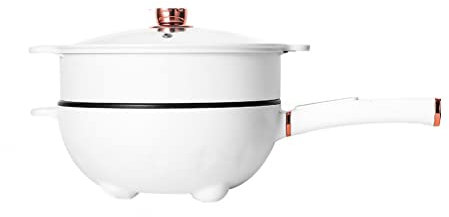 Poêle à Frire électrique Multifonction Domestique Cuisson à la Vapeur et Cuisson marmite électrique intégrée Chauffage électrique poêle à Frire marmite électrique