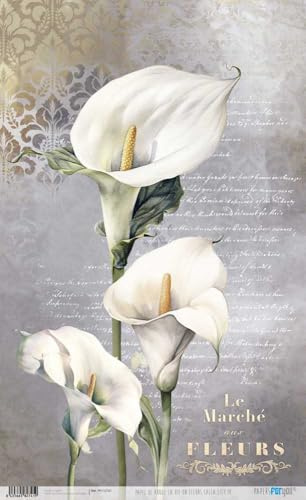Papers For You Papel de Arroz 54x33 cm 25-30 gr. (La Vie En Fleurs Calla Lily IV)