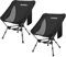 CANWAY Faltbarer Campingstuhl 2er Set，Ultraleicht Tragbare Campingstuhl, Kleines Packmaß Stuhl mit Tragfähigkeit 180KG Tragkraft，klappstuhl,Strandstuhl (2 Set -Schwarz)