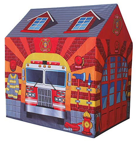 Sport1 - Caseta de Bomberos Happysun - Caseta de jardín para niños, para jardín o Interior, casa Infantil con Estructura de plástico Tubular, fácil Montaje, 95 x 72 x 105 cm