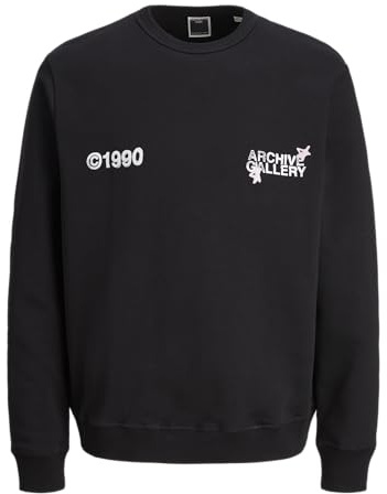 JACK & JONES Crew Neck Jcoscope Graphic Sweat à col Rond, Noir, XL Homme