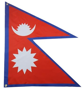 AZ FLAG Bandiera Nepal 150 x 90 cm con 4 occhielli, Padiglione Nepalese per balcone o parete