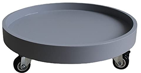 Portavaso rotondo resistente con ruote, 28 cm, in plastica, per interni ed esterni, supporto per fiori in vaso, sottobicchiere per decorazione da giardino e facile mobilità