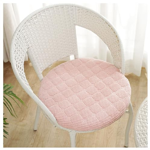 YYDSWTW Soft Seat Stool Pad Round Chair Cushion Non Slip Removable Cover Washable Upholstered for Bar Stools Cushions Pink 17.55 in
