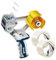 EXCELL PUSHFLAP Tape Dispenser (2 Inch Wide), Manual, Metal/Plastic, 3 Inch Core for Carton Sealing & Packing, Easy One-Hand Operation - 1 Set + 2 Rolls of Transparent Tape