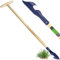 KADAX Extractor de malas hierbas con mango de madera, de metal, con cabezal en espiral, para eliminar las malas hierbas, 116 cm, color azul