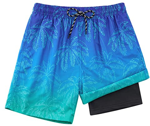 Dancinova Bañador Niño Forro de compresión Ropa Bañadores con Estampado Secado rápido Shorts de Natación 8 Años