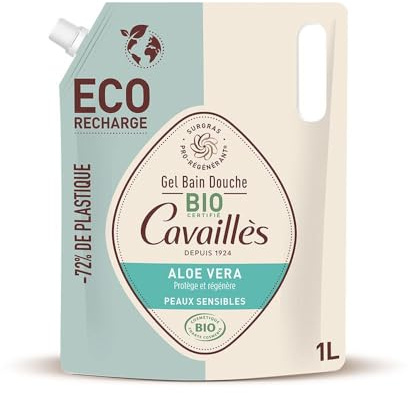 Rogé Cavaillès gel bain douche Aloe Vera bio éco-recharge 1L