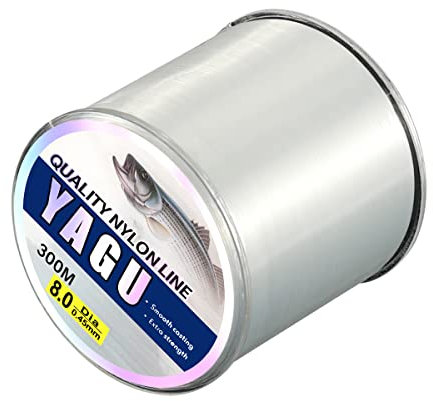 Fiskesnöre 300 m höghållfast fiskelina monofil Ament nylontråd – 0,45 mm (7,0#30 lb (0,43 mm), vit)