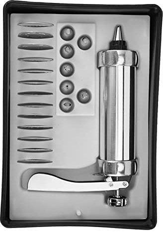 Set di Pistole per Biscotti, Estrusore per Biscotti in Acciaio Inox, Kit di Pistole per Biscotti, Set di Biscotti Fai da Te, Forniture per la Decorazione di Cottura, Pasticceria