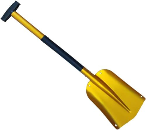 Samnuerly Einziehbare Outdoor-Schneeschaufel, Aluminiumlegierung, Eisschaufel, Winter-Schneeräumwerkzeug, Camping-Garten-Klappschaufel-Werkzeuge (Farbe: Gold-A)