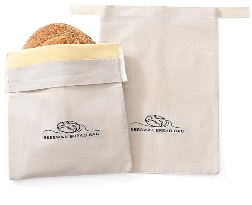 Beeswax Bread Bags for Homemade Bread. Beeswax Bags for Sourdough.（2 Pack). XL-12 * 17IN. ZSHLXM