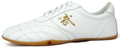 XUHCLY Kung Fu Arts Martiaux Chaussures Unisexes Tai Chi Chaussures Hommes Femmes Chaussures d'arts Martiaux Taichi,Chaussures Kungfu Boxe Karaté Taekwondo(Size:44 EU/9.5 US,Color:White)