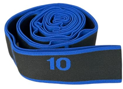 GIMIRO Bande de résistance en caoutchouc de fitness - Bande de résistance segmentée pour yoga, pilates, danse, bande de stretching, bande de réhabilitation (Bleu foncé - 10 boucles)