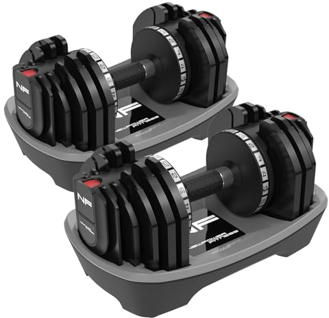 Newpower Fitness 25kg Pair Adjustable Dumbbell set for Saving Place, 18 Dumbbells in Single Weight (2kg to 25kg) with Anti-slip Handle Safety Locking Mechanism Strength Training for Home Gym