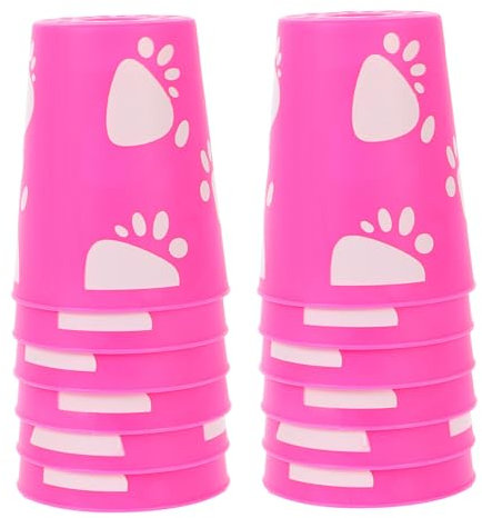 Toyvian 12 Stück Schneller Stapel Speed-Stapelbecher Stapelbare Becher für Schnelligkeitstraining schnelle Tassen Gamer-Cup Spiel zum Stapeln von Bechern Tassen stapeln Plastik Rosy