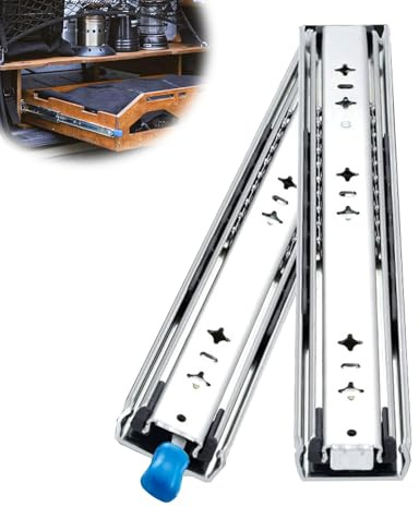 2 unidades para cargas pesadas con cerradura, rieles de cajón, guías para cajones, rieles de extracción de cajones, capacidad de carga de 120 kg, 1 par, extensión total: 53 mm (1000 mm)