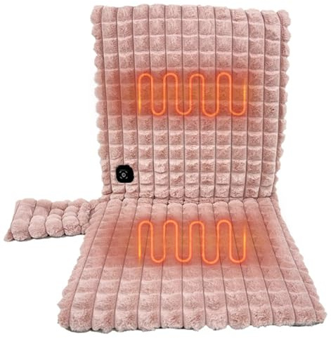 Coussin Chauffant Siege Bureau, Couvre-Sièges Chauffants 35 °c-55°c Chauffage Rapide Avec Arrêt Automatique Portable épais Et Doux Heating Pad Pour Dos, Lombaires, Hanches, 45x90cm (Rose)