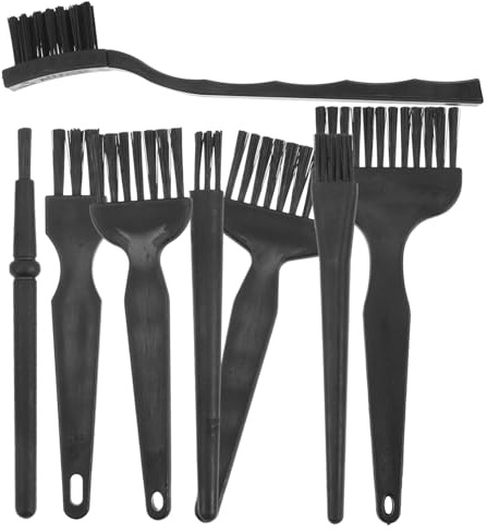 MOTHNUR 8 pièces Set de Brosses pour Nettoyage Rasoir Électrique Poils Durs Manche Antidérapant pour Zones Fines et Appareils Ménagers et Facile à Utiliser
