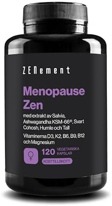 Klimakteriet Dag & Natt - Salvia, Ashwagandha & Silverax - 120 Kapslar | Menopause Zen - med Magnesium & Vitaminer D3, K2 & B-Grupp - Egen Formel, Vegetarisk - 1 per Dag, 4 Månader