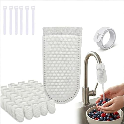 30/50/100 Pz Sacchetto Cotone Filtro Rubinetto, Filtri Rubinetto Acqua Fredda e Calda, Filtra Ruggine, Limo e Impurità per Acqua di Rubinetto, Acqua Sotterranea e Acqua di Sorgente(30pcs)