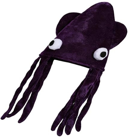 MFYOUPK Gorro de Calamar - Gorro de Disfraz de Calamar Transpirable | Gorros de Animales Marinos para,para Halloween, Navidad, de Cumpleaños, Fotografía, Espectáculos, Niños, Adultos,