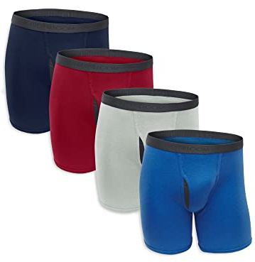 Fruit of the Loom Men's Premium Tag-Free Cotton Underwear (Regular & Big Man) Boxer Briefs, Assorted (4 Pack), Medium (Pack of 4)